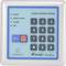 Door access control device with keypad. Keys from 0 to 9, asterisk and hash. Keys for 'BELL'. Indicators: Mains, Door/Inhibit, Alarm, Aux.