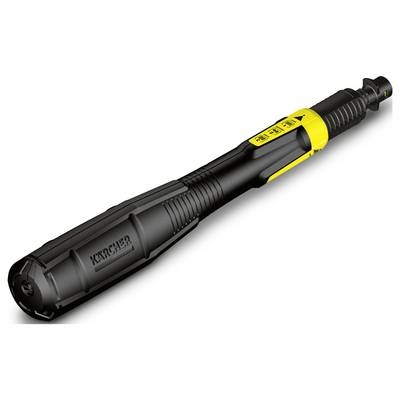 A black and yellow pressure washer lance with ergonomic grip and adjustable nozzle, branded 'Kärcher', designed for cleaning tasks.