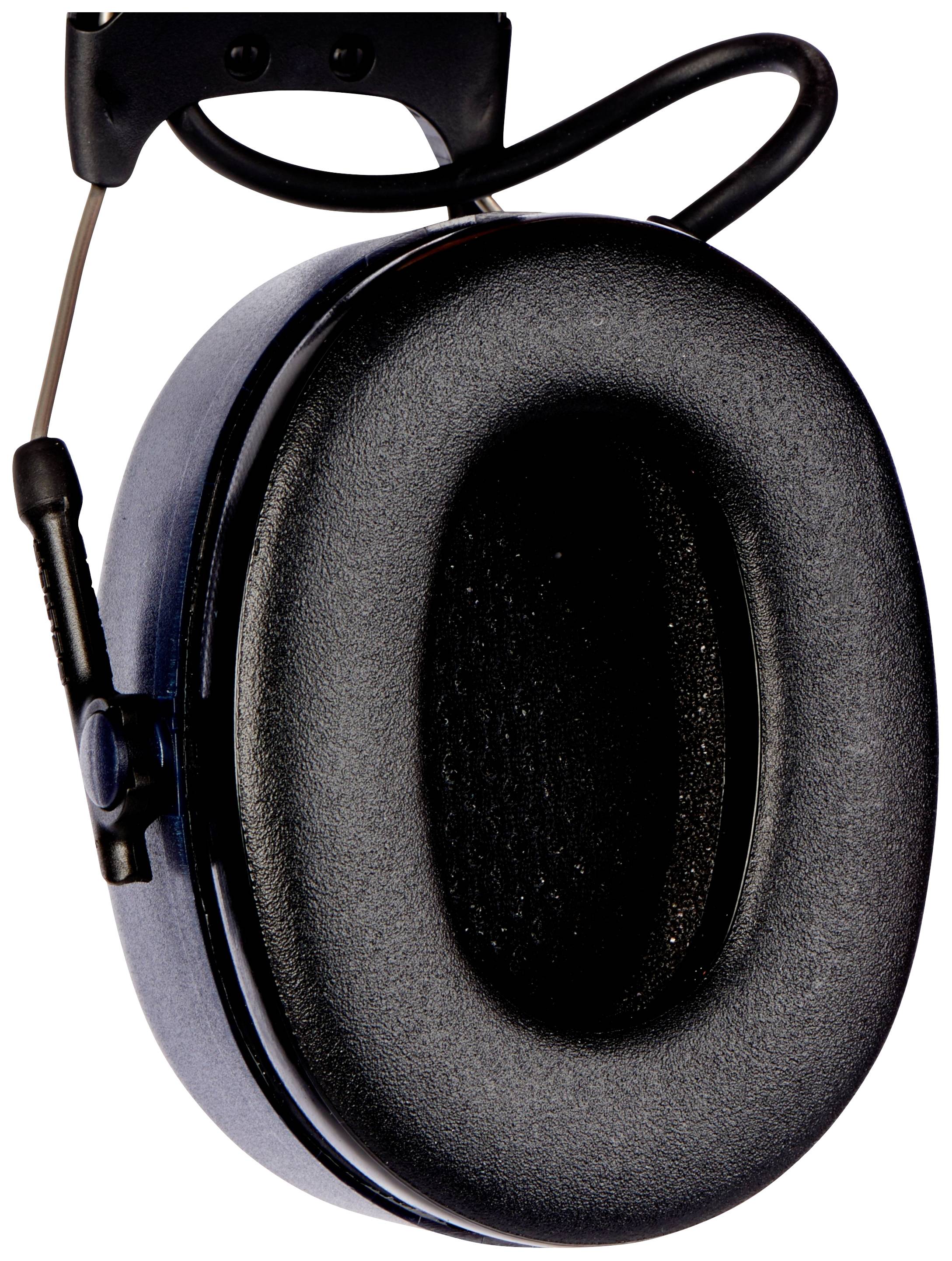 A single black ear defender with padded cushioning, suitable for noise protection in industrial or loud environments.