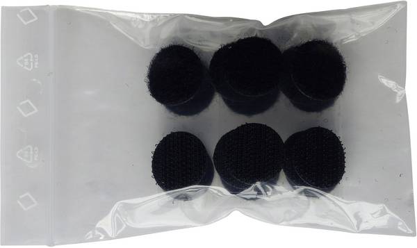 TRU COMPONENTS 685-330-Bag Hook-and-loop stick-on dots stick-on Hook and loop pad (Ø) 20 mm Black 8 Pair