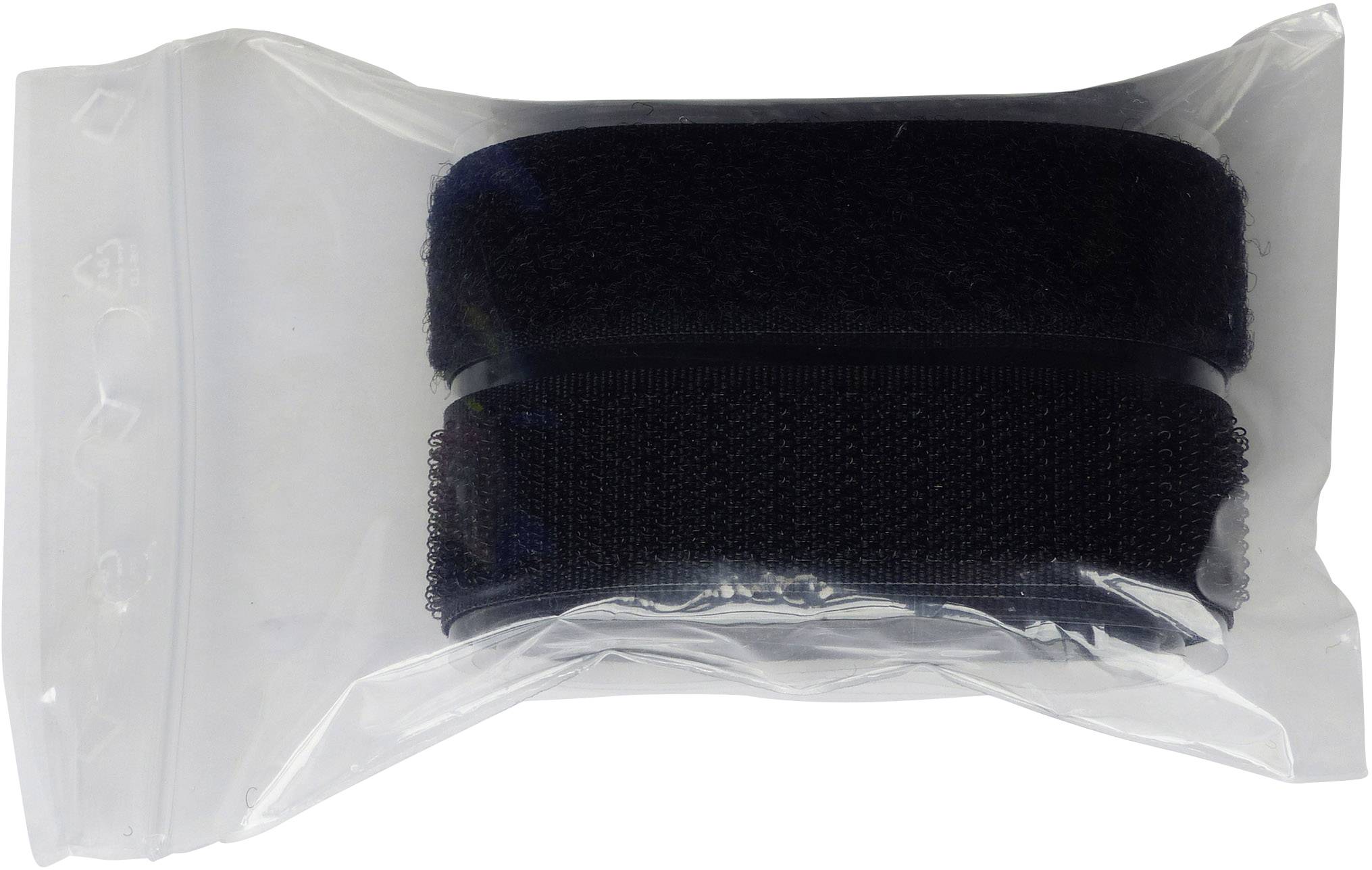 TRU COMPONENTS 909-330-Bag Hook-and-loop tape stick-on Hook and loop pad (L x W) 1000 mm x 20 mm Black 1 Pair