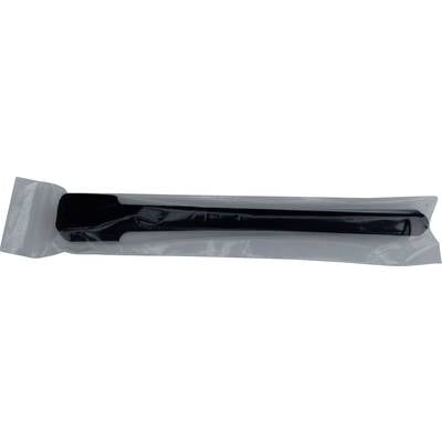 Black kitchen spatula in a transparent plastic packaging.