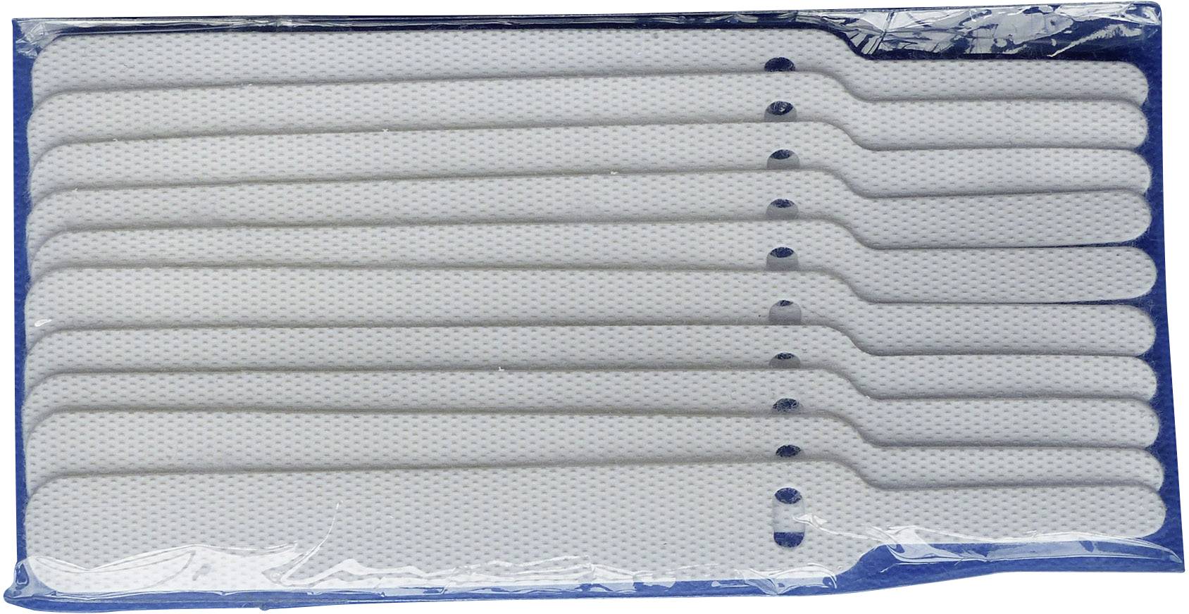 TRU COMPONENTS 800-010-Bag Hook-and-loop cable tie for bundling Hook and loop pad White 10 pc(s)