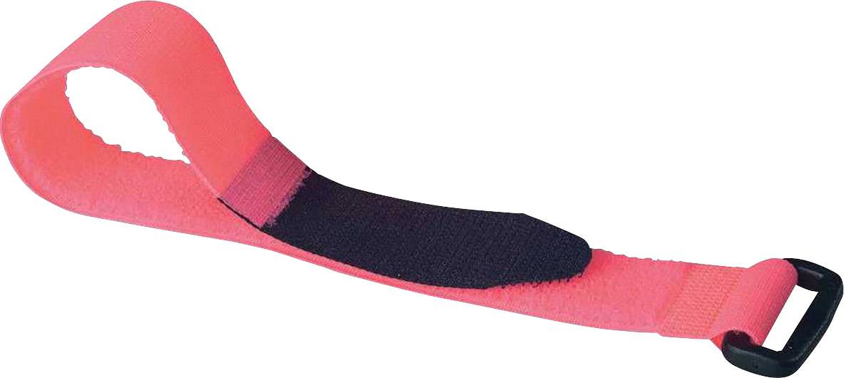 TRU COMPONENTS 688-454-Bag Hook-and-loop tape with strap Hook and loop pad (L x W) 300 mm x 25 mm Neon pink 2 pc(s)
