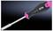 A Rittal screwdriver with a black and pink handle, pictured from the side against a dark background.
