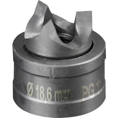 Metal drill crown with cutting blades, marked with 'Ø 18.6 mm PG 11', primarily used for machining materials.