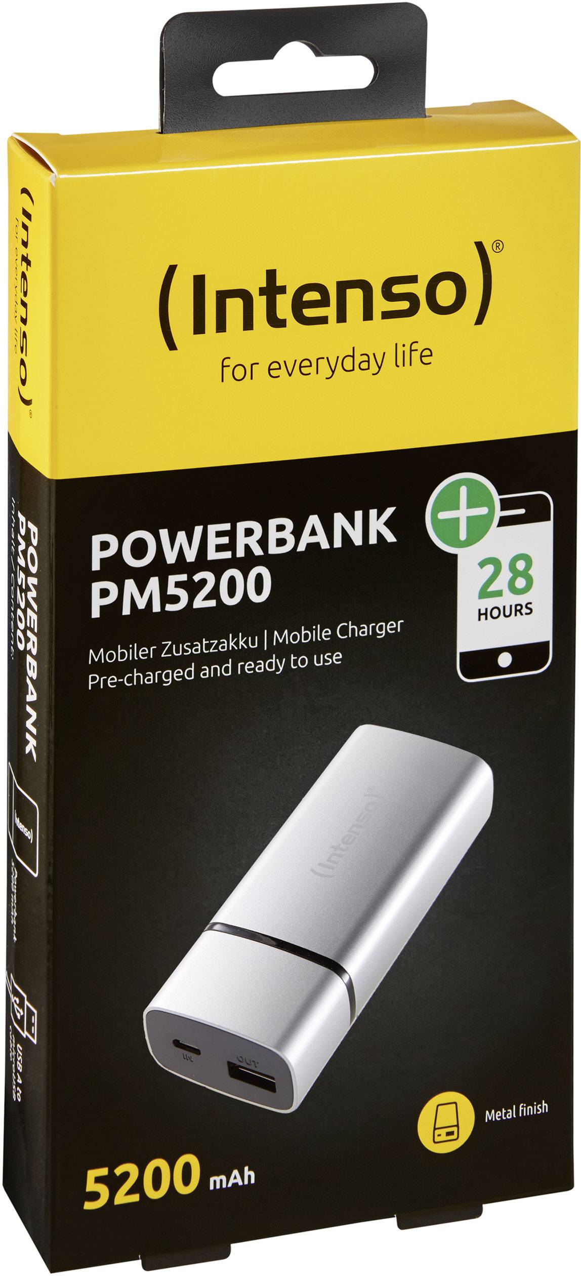 Intenso PM5200 Power bank 5200 mAh Li-ion Silver Status display-2