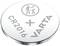 'VARTA CR2016' button cell battery with warning symbol 'Keep out of reach of children'. Silver, round design.