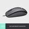 A black computer mouse with a cable on a grey background. Underneath it reads: 'Smooth and effortless navigation'.