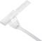 A white plastic fastener, similar to a cable tie, potentially suitable for sealing or holding objects together.