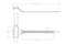 The drawing shows a technical diagram of a cable tie. The top view depicts the side elevation, while the bottom view provides a top-down perspective with detailed measurements.
