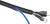 Two cables: a black HDMI cable with a USB connection and a blue network cable, both lying side by side.