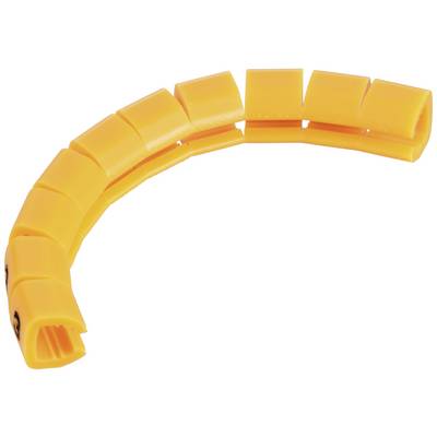 An orange, flexible plastic segment that looks like a protective or routing channel for cables.