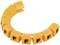Orange cable marker ring, each marker printed with a black 'F'. Used for clear cable identification.