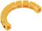 A flexible, curved cable marker in luminous orange, composed of movable elements for labelling cables.
