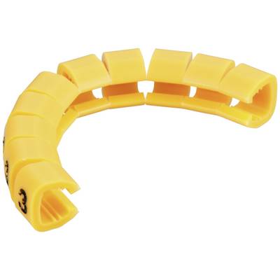 Yellow cable markers in curved form.