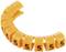 A set of orange, numbered cable markers with the number '5', curved in a semicircular arrangement.