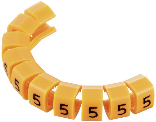 TRU COMPONENTS TC-MB2/5203 Pre-printed cable marker Imprint 5 Outside diameter range 4 up to 5.10 mm