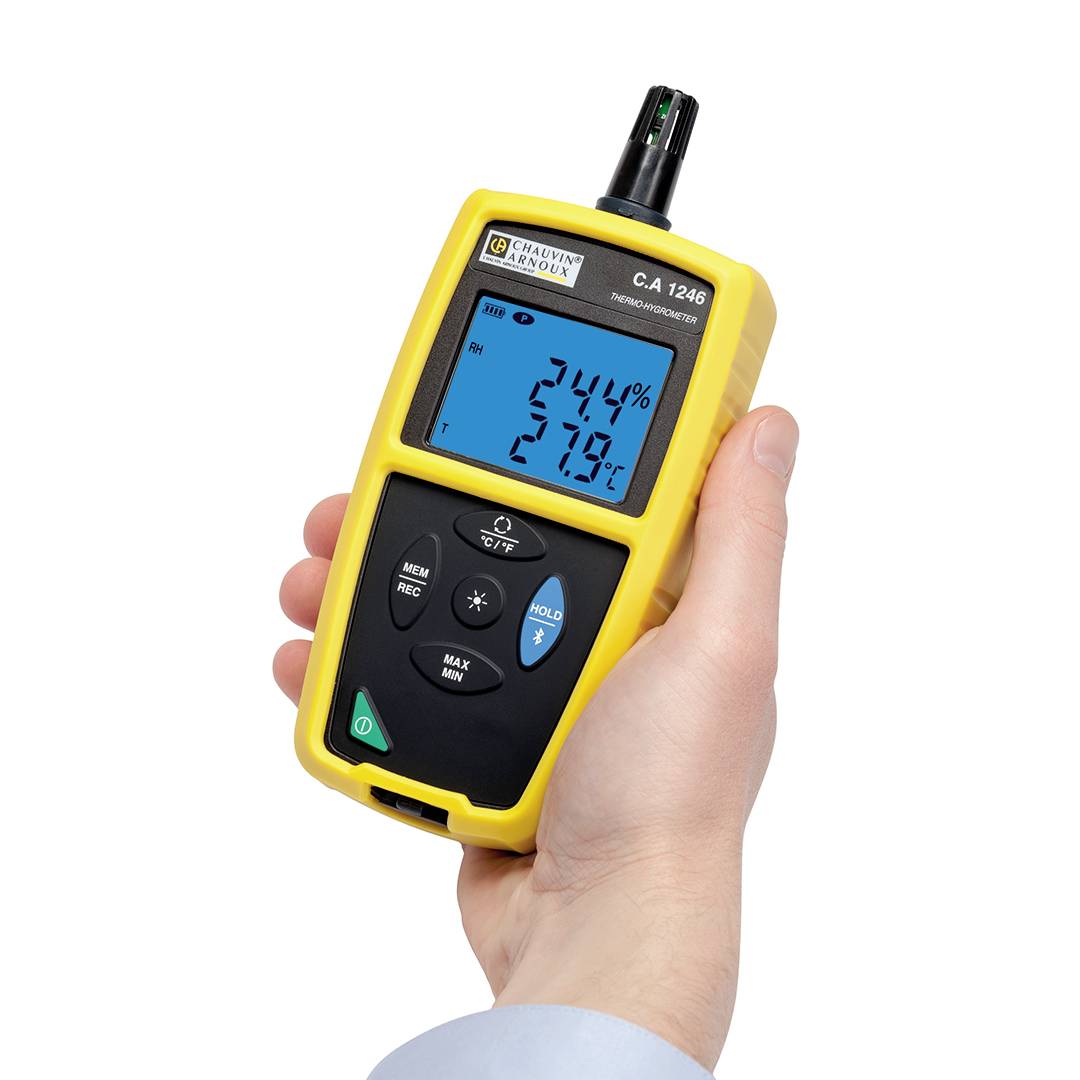 Chauvin Arnoux C.A 1246 Hygrometer 3.0 RH 98.0 RH Data logger + wireless USB interface, Data logging function, Dew point-3