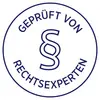 A seal with the text 'Verified by Legal Experts' around a paragraph symbol in the centre.
