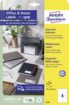 Avery Zweckform 6124 labels, Home Office, small pack, A4 with ultragrip, address sticker, Shipping labels, 105 x 148 mm, 10 sheets/40 labels, white