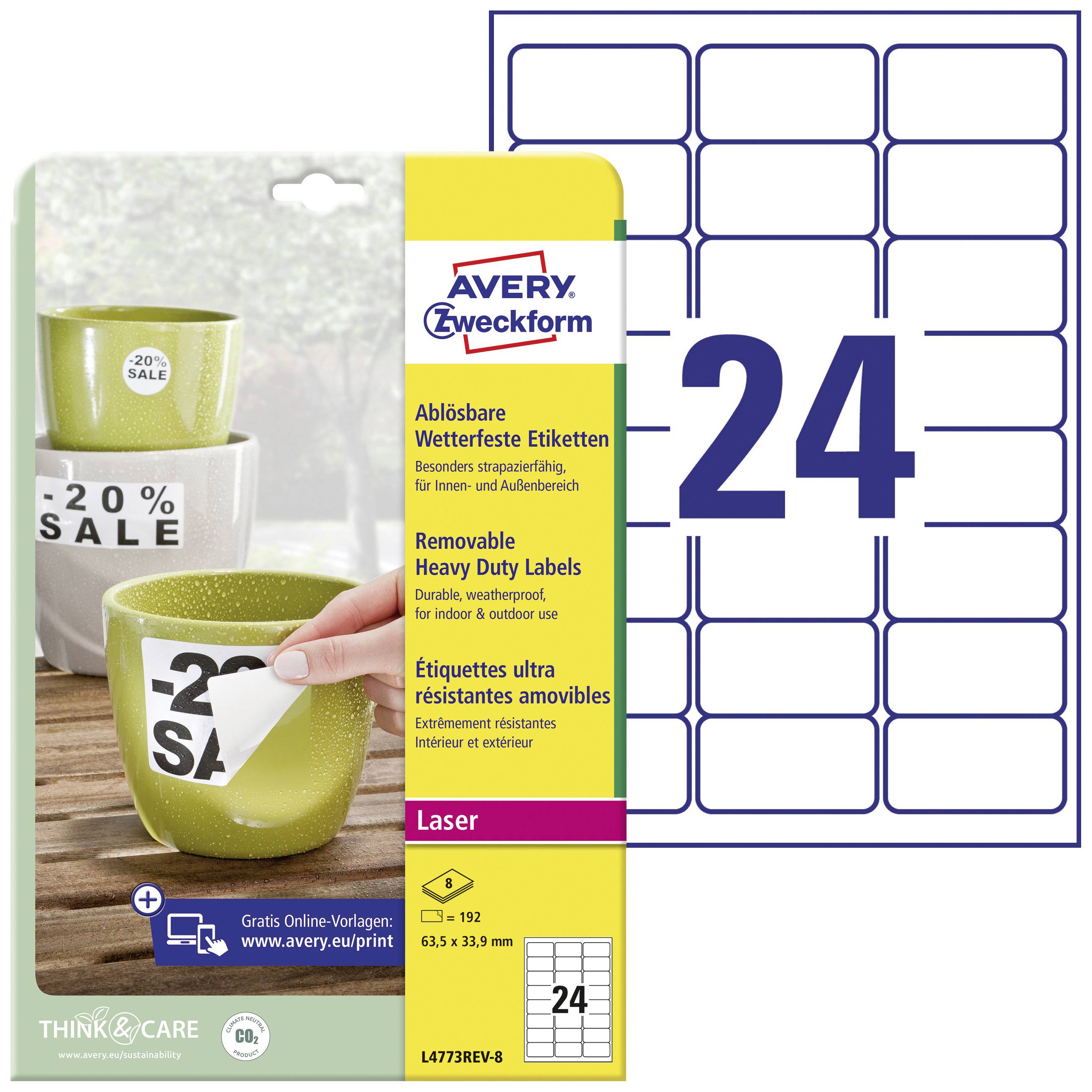 overraskende mangel leje Avery-Zweckform L6111-8 Labels 210 x 297 mm Polyester film Yellow 8 pc(s)  Permanent All-purpose labels, Weatherproof lab | Conrad.com