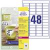 Avery-Zweckform L4778REV-8 Label film 45.7 x 21.2 mm Polyester film White 384 pc(s) Removable Laser, colour, Laser printer, Colour copier, Copier, Manual labeling