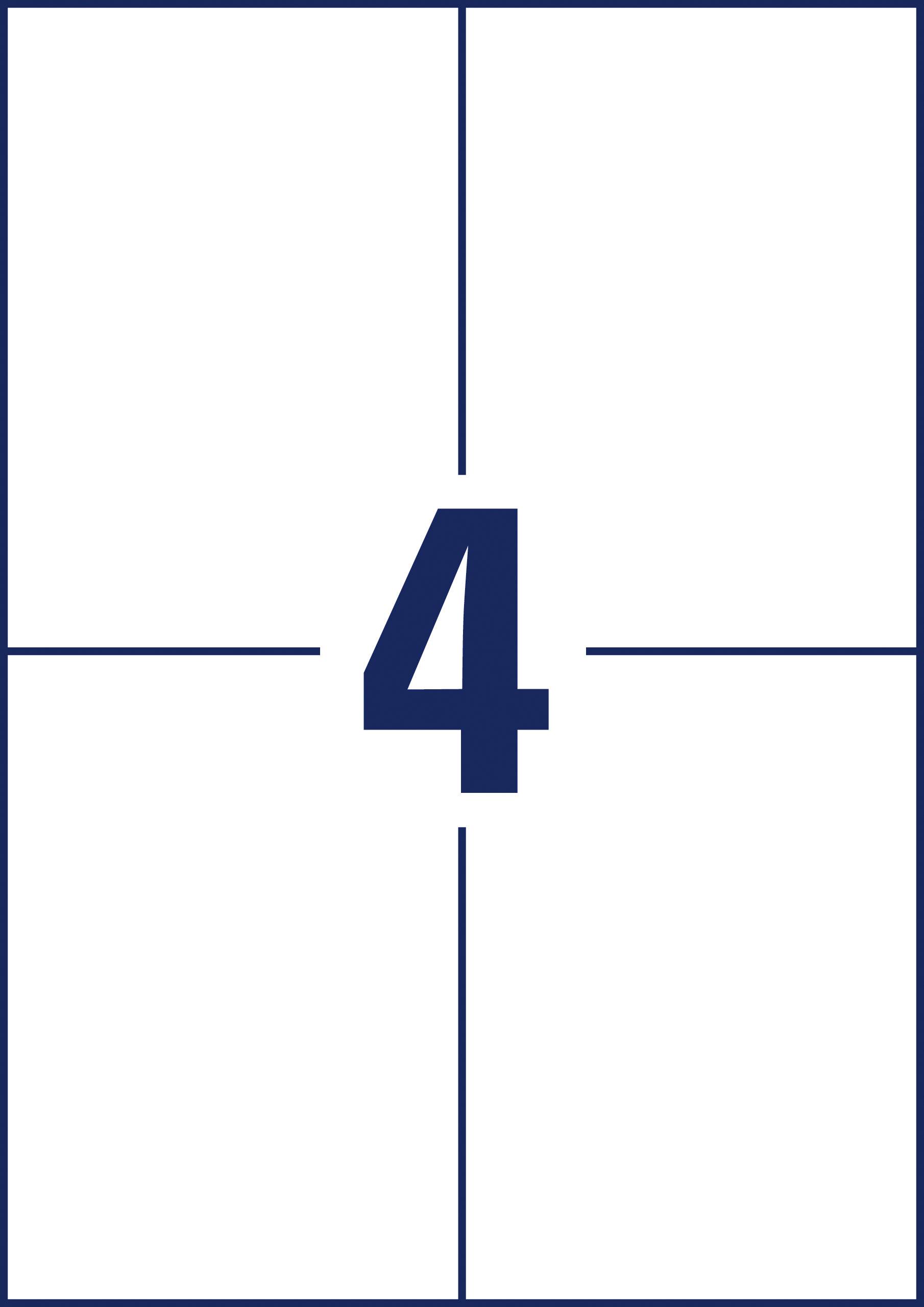 Number '4' in blue text, centred on a white background.