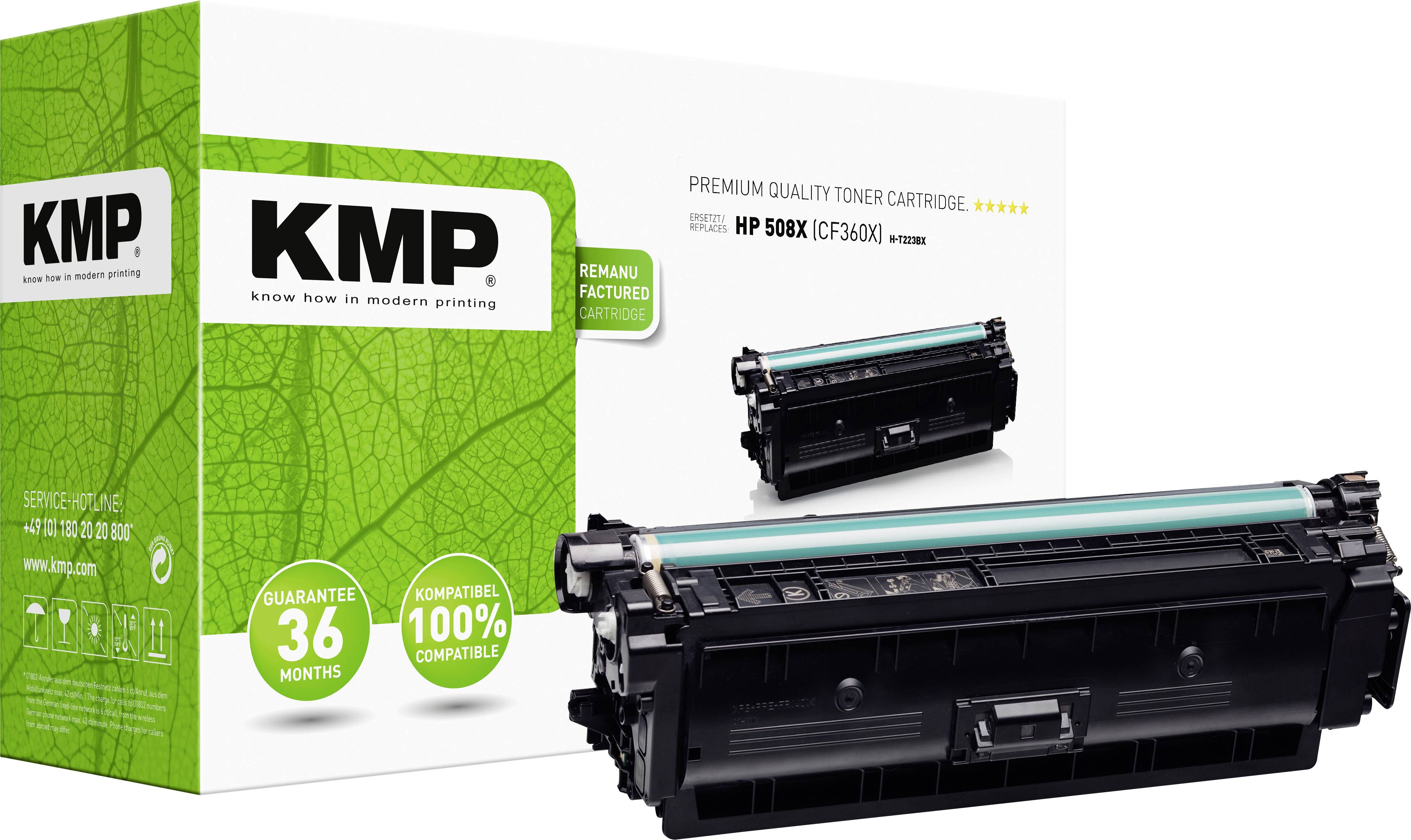 KMP Toner replaced HP 508X, CF360X Compatible Black 12500 Sides H-T223BX 2537,3000