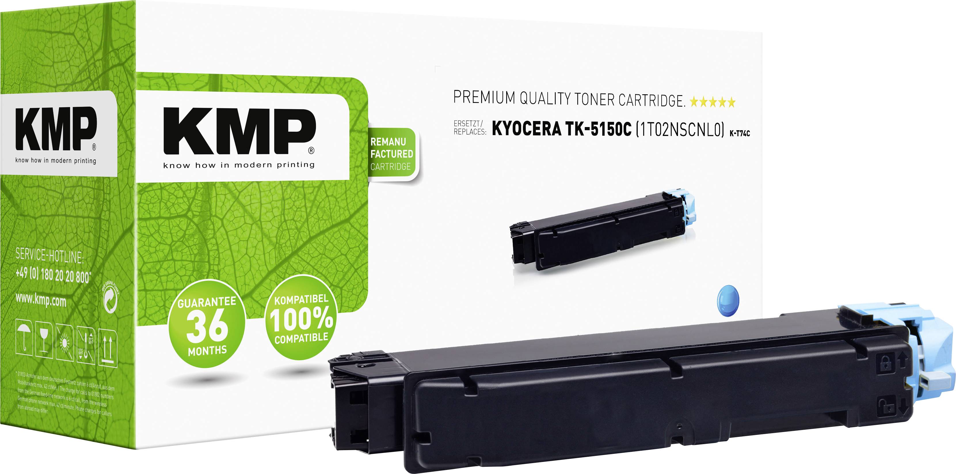KMP Toner cartridge replaced Kyocera TK-5150C Compatible Cyan 10000 Sides K-T74C