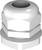 'White plastic cable gland with hexagonal edges and a smooth surface. Used for secure cable fastening.'