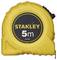 A yellow measuring tape with a black label reading 'STANLEY 5m 30-497' shows a length of up to 5 metres.