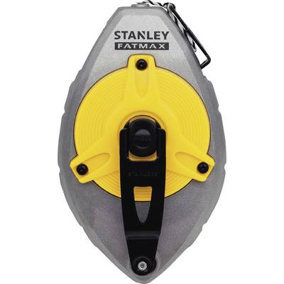 Grey and yellow tape measure housing, with 'Stanley Fatmax' printed on top.