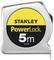 Silver-coloured measuring tape with a yellow label that reads 'Stanley PowerLock 5m'.