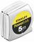 A silver measuring tape with yellow and black accents, on which 'Stanley PowerLock 5m' is written.