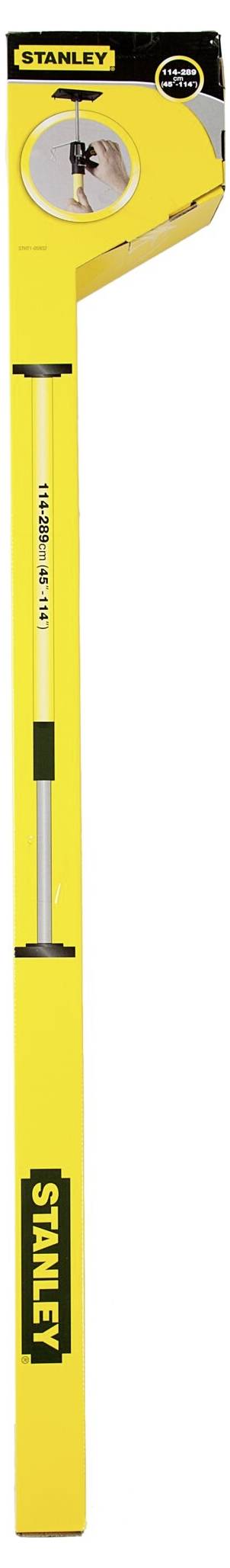 Yellow and black Stanley angle measure with scale and adjustable arm, suitable for measuring and transferring angles.
