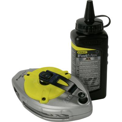 Stanley FatMax chalk line and powder bottle. A tool for marking straight lines on surfaces.