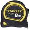 Black and yellow measuring tape by Stanley Tylon, measuring up to 8 metres.