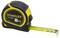 Black and yellow tape measure with 'STANLEY TYLON 8m' printed on it, partially extended.