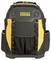 Black rucksack with yellow details, 'Stanley Fatmax' printed on the front, elasticated mesh pocket and robust zippers.