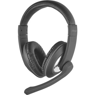 Trust Reno PC  Over-ear headset Corded (1075100) Stereo Black  Volume control, Microphone mute