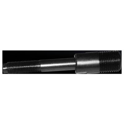 Close-up of a metal thread that is part of a larger mechanical component. The structure and details of the thread are clearly visible.