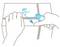 Illustration of two hands opening a package with a knife at a 45-degree angle.