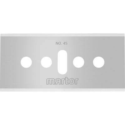A non-locking universal knife with 'martor' and 'NO. 45' inscription, showing five mounting holes for attaching to a tool.