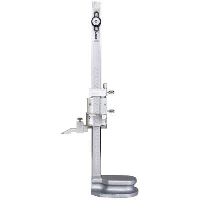 Metal altimeter with scale and vernier beads, primarily used for precise height measurement in technical applications.