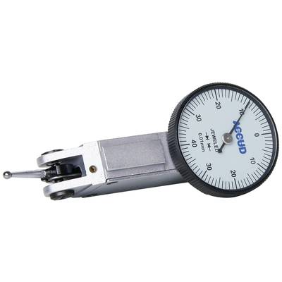 Precision measuring tool with dial gauge and needle for accurately measuring small distances, with scale for micrometer adjustment visible.