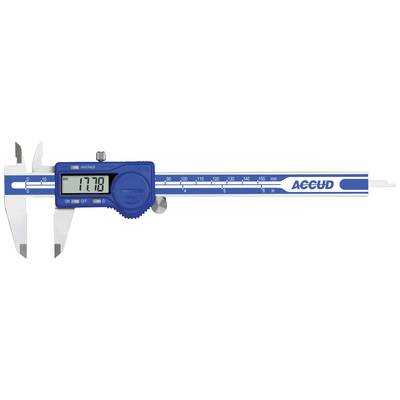 Electronic digital calliper showing '17.78' on the digital display. Blue scale up to 150 mm. Brand name 'ACCUD' on the scale. Suitable for precise measurements.