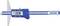 A digital calliper displays '33.78 mm' on the screen. The device is blue and is measuring a distance in millimetres.