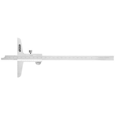 Steel construction calliper with metric and imperial scales, used for precise measurement of internal diameters, external diameters, and depths.