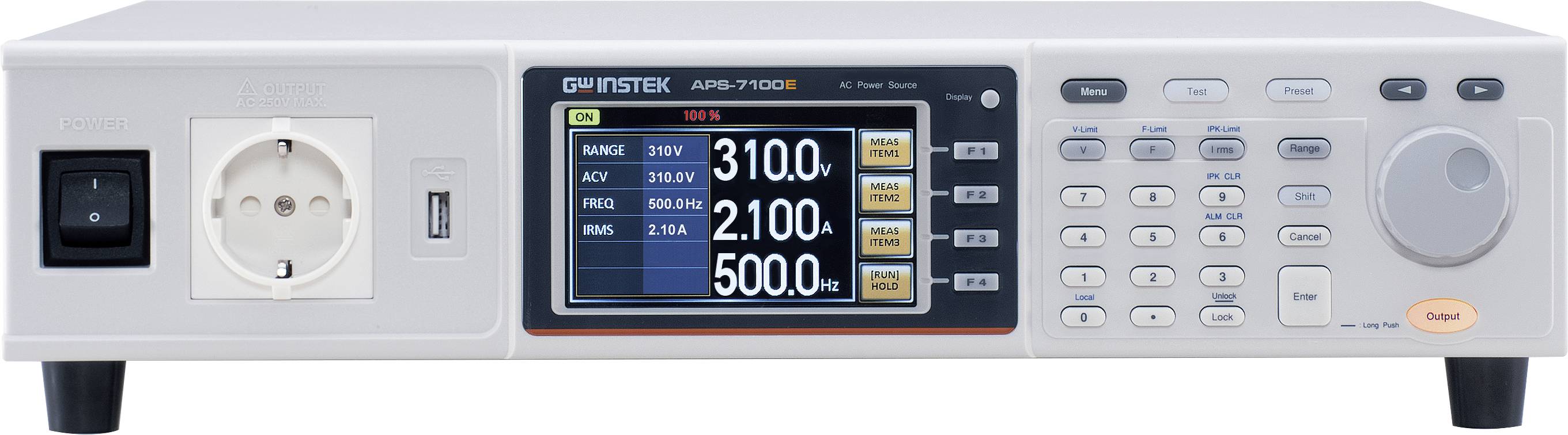 GW Instek APS-7100E Bench PSU (adjustable voltage) 0 - 310 V AC 0 - 8.4 A 1000 VA programmable, Autoranger No. of output-0